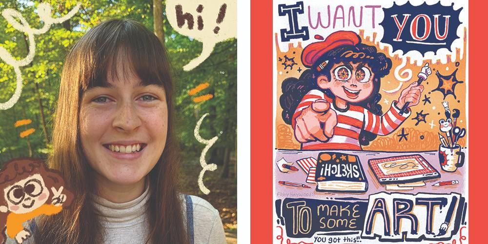 Portrait and work of Abby Haywood